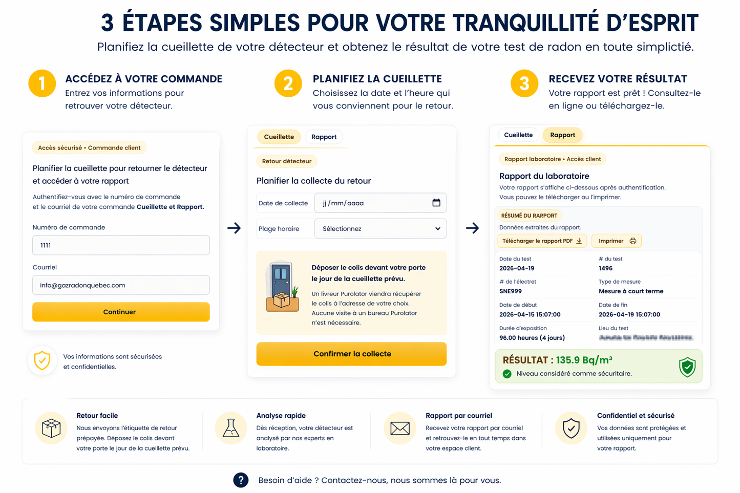 Détecteur de radon court terme – Test rapide 4 jours